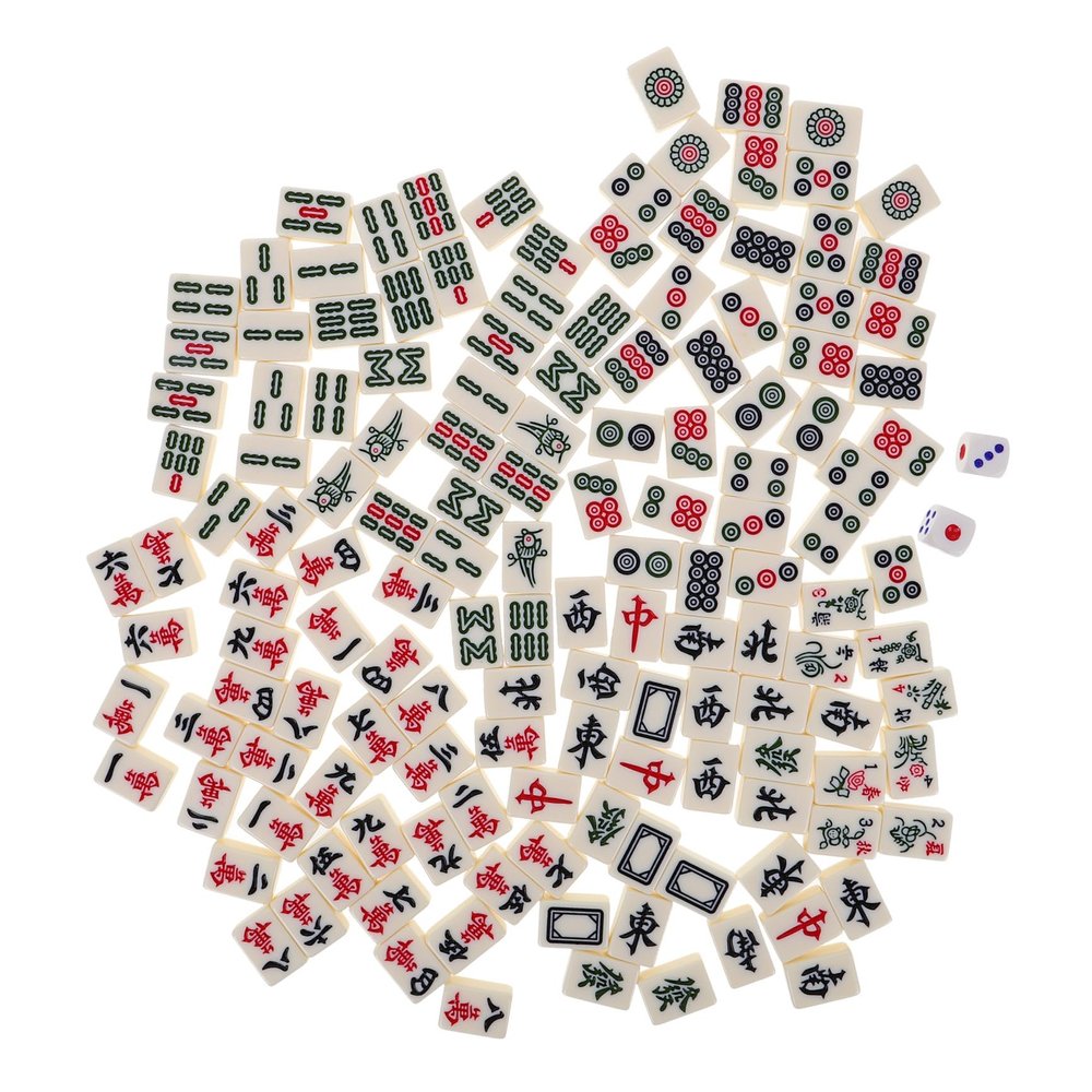 UPKOCH Mini Portable Mahjong Set with Compact Miniature Tiles for Travel and Dorm Room Use Small Chinese Mahjong Kit for Home and Camping Games