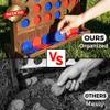 Giant Wooden 4 in A Row Game with Folding Catch Tray, Wall-Mountable or Ground Play, Indoor Outdoor & Backyard Game, Includes Carry Case and Detachable Legs view 2