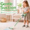 VARANO 3-in-1 Kids Vacuum that Really Works - Toddler Toy Vacuum with Storage Stand & Real Suction - Montessori Cleaning Toy for Boys & Girls Ages 3+ (Green) view 2