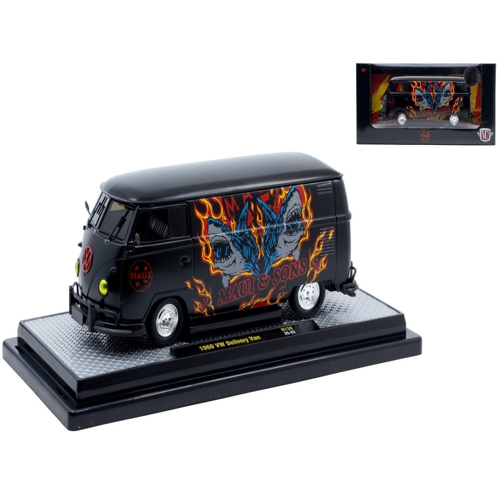1960 Delivery Van Maui & Sons Black with Graphics Limited Edition to 4050 Pieces Worldwide 1/24 Diecast Model Car by M2 40300-139B