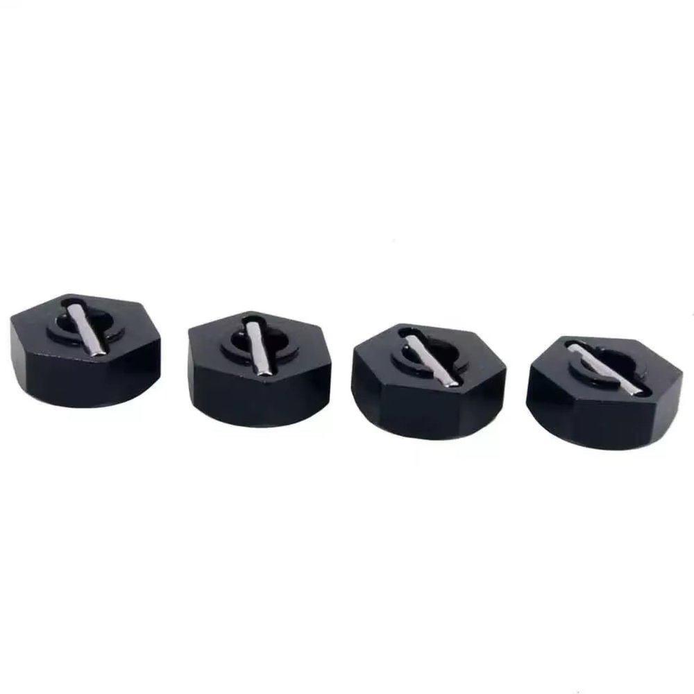 RC Repairs Models For 94103 94105 94106 94107 94108 94122 1/10 4Pcs Hexagonal Metal RC Connector 12MM Wheel For Seat Jointer(Black)