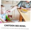 LGPMKJNHD 2pcs Cute Ceramic Porridge Bowl Cartoon Bee Pattern Adorable Boys and Girls Breakfast Dish for Fun Mealtime view 3