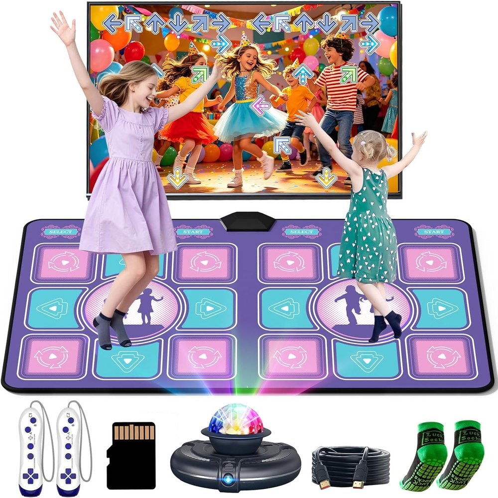 AMEXI Electronic Dance Mat for Kids: 2 Player Interactive TV Video Game