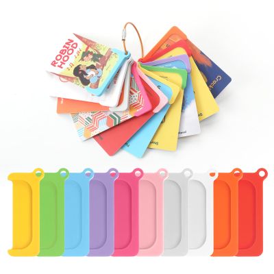 10 Pcs Reusable Plastic Audio Card Holders with Stainless Steel Ring, Portable Storage Sleeves Compatible with Yoto Mini, Player, and Audio Cards, Kids Travel Carrier Organizer Case