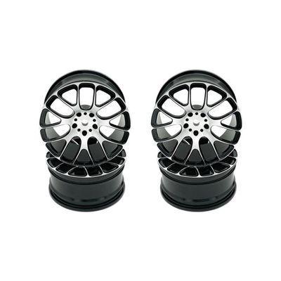 4PCS 52x26MM Aluminum Wheel Rims Compatible with 1 10 Scale RC Drift On Road Racing Car Models Like TT02 MN86K(Black)