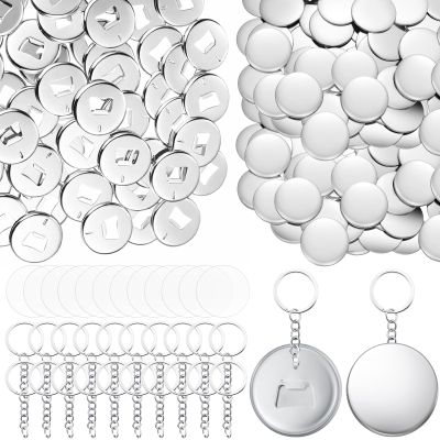 Tondiamo 100 Sets 58 mm/ 2.25 Inch Button Making Keychains Supplies Metal Button Badge Sets Including Metal Shell, Plastic Film, Keychain for Maker Machine DIY Gifts (Classic,Bottle Opener)