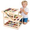 Wooden Display Case For Hot Wheels & Matchbox, 3-Level Large Capacity 1/64 Scale Matchbox Hot Wheels Toy Car Display Case Parking Garage With Ramp Diy Scale Diecast Toy Car Storage Box For 50 Toy Cars view 1