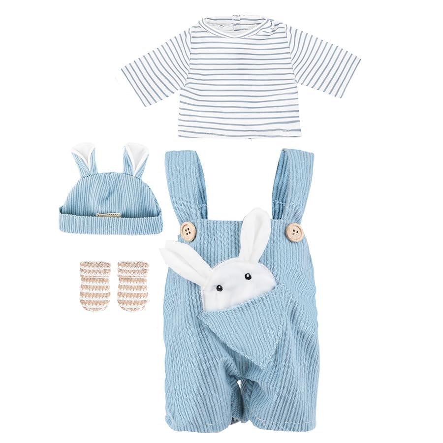 18 Inch Doll Clothes Set, Cute Outfit with Hats, Socks, Overalls, Tops Fashion Apparel for Doll, Fits Most 18 Dolls, Dress up Gift