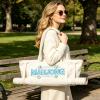 28.7x10.6 Inch Mahjong Bag for Mah Jongg Set, Empty Canvas Tote Bag with Zipper & Outer Pockets, Lined Large Capacity Carrying Bag for Rolled Mat, Tiles, Racks, Pushers & Mahjong Accessories (White) view 4
