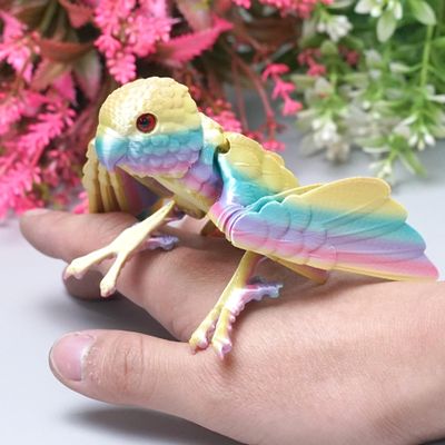 3D Printed Parrot Model,Flexible Realistic Articulated Animal Fidget Toys,Mystery Figurines Gifts for Easter,Executive Desk Funny Dcor and Festival Collectible,Easter Basket Stuffers (CH)