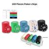 Lounvui 100PCS Professional Poker Chip Set with Acrylic Storage Case, Casino-Style Chips for Texas Hold'em, Blackjack, Poker Night and Card Games view 2