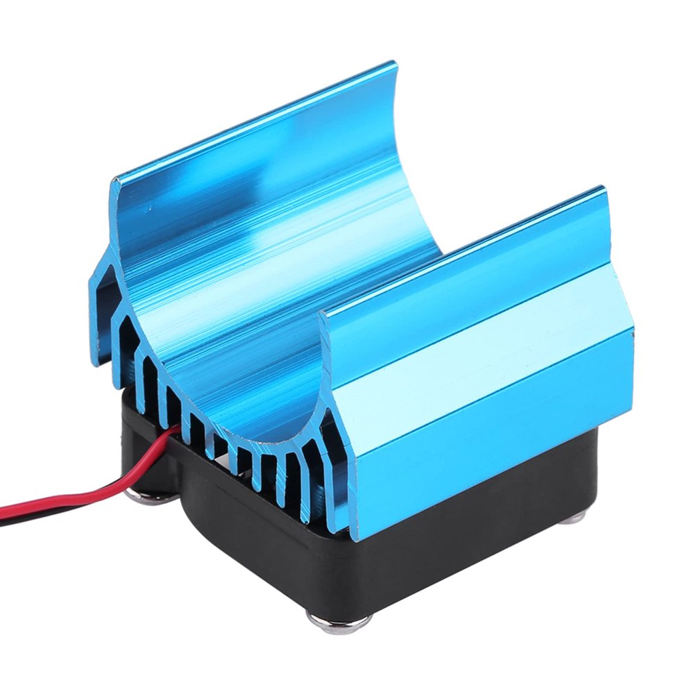 HUIOP RC Heat Sink with Cooling Fan, Powerful Cooling System for 540/550 / 3650 Motor, Ideal for Preventing Overheating in RC Car Racing Enthusiasts (Blue)