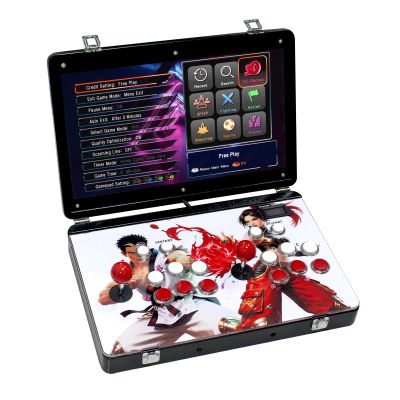 30000 Folding Portable Metal Box 3D Arcade Video Game Console, Folding Notebook 19 inch Screen Retro Electronic Game Console, with Search/Hide/Pause Functions