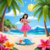 1 Pc Pink Solar Powered Dancing Figures Decoration -Hawaii Shaking Head Ornaments Hula Dance Girl -Car Dashboard Interior Decoration Desktop Ornaments,Solar Power Kits (4.13 x 2.56) view 3