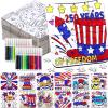 24 Sets 250th Anniversary 4th of July Crafts for Kids, Patriotic Crafts Activities DIY Puzzle Kits Red White Blue Flag Star Independence Day Memorial Day Jigsaw Coloring Art gift Party Favors Supplies view 1