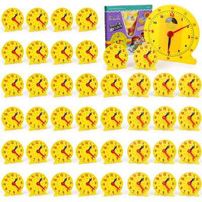 Lenwen 16 Pcs Classroom Clock Kit Learning Analog Clock for Kids