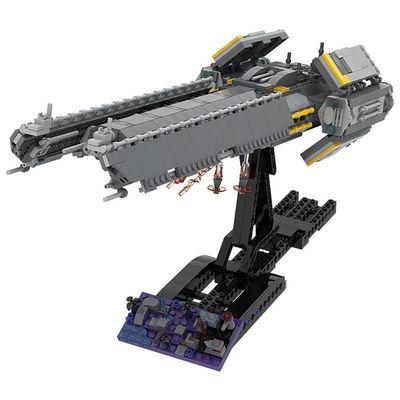 1035 Pcs Supeerr Destroyerr Building Blocks, Creative Helldiverss 2 Spaceship Building Model, Construct & Display Spaceship Toy Set,