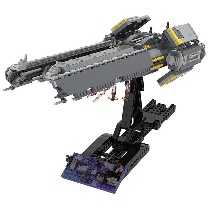 1035 Pcs Supeerr Destroyerr Building Blocks, Creative Helldiverss 2 Spaceship Building Model, Construct & Display Spaceship Toy Set,