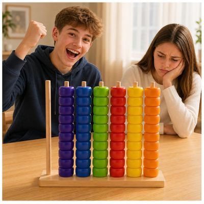Toywoo Wooden Giant Color Matching & Stacking Game - Fast-Paced Family Challenge Board Game for Kids & Adults, Screen-Free Brain Teaser Puzzle for Game Night & Educational Play