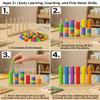 Toywoo Wooden Giant Color Matching & Stacking Game - Fast-Paced Family Challenge Board Game for Kids & Adults, Screen-Free Brain Teaser Puzzle for Game Night & Educational Play view 4