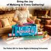28.7x10.6 Inch Mahjong Bag for Mah Jongg Set, Empty Canvas Tote Bag with Zipper & Outer Pockets, Lined Large Capacity Carrying Bag for Rolled Mat, Tiles, Racks, Pushers & Mahjong Accessories (Blue) view 2