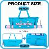 28.7x10.6 Inch Mahjong Bag for Mah Jongg Set, Empty Canvas Tote Bag with Zipper & Outer Pockets, Lined Large Capacity Carrying Bag for Rolled Mat, Tiles, Racks, Pushers & Mahjong Accessories (Blue) view 3