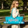 28.7x10.6 Inch Mahjong Bag for Mah Jongg Set, Empty Canvas Tote Bag with Zipper & Outer Pockets, Lined Large Capacity Carrying Bag for Rolled Mat, Tiles, Racks, Pushers & Mahjong Accessories (Blue) view 4