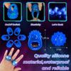 U-MOJOK 50 Pcs Blue Light Up Rings LED Flashing Rubber Finger Rings Glow in the Dark Party Favors for Carnival, July 4th, Halloween, Christmas, Concert, Goodie Bag Fillers, Raves view 2