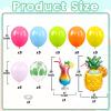 Tropical Balloons, 12 Inch Blue Hot Pink Yellow Orange Green Pink Balloons with Palm Leaf Balloons and Pineapple Cocktail Foil Balloons for Luau Hawaiian Pool Party Summer Birthday Supplies view 2