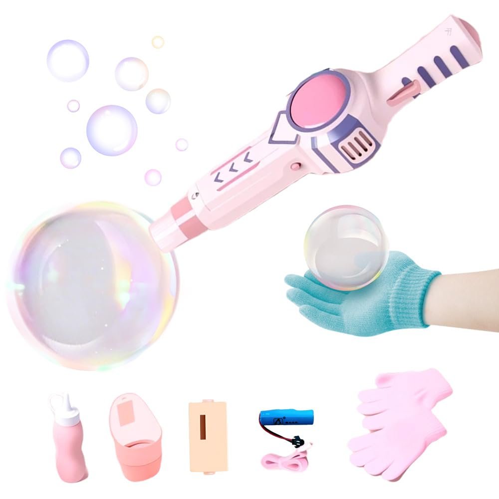 Magic Fog Bubble Machine Wand, 2026 New Elastic Bubble Fog Bubble Machines, Colorful Bubble Machine, Elastics Bubbles Fog Wand, Interactive Fog Bubbles Machine for Party, Wedding, Birthday (Pink)