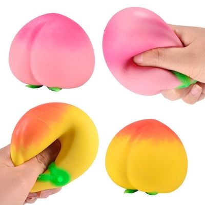 2 Pcs Peach Squishies Slow Rising Stress Relief Toy, 2.76" Realistic Peach Shaped Fruit Squeeze Balls, Durable and Soft Flexible Fidget Toys Decompression Gift for Adults