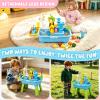 2026 Upgraded Water Table for Toddlers 1-3, Outdoor Water Play Table for Kids Ages 4-8 with Pump, Toddler Water Table, Play Sink with Running Water, Kitchen Sink Toy, Fishing Game, Sensory Table, Blue view 3