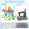 2026 Upgraded Water Table for Toddlers 1-3, Outdoor Water Play Table for Kids Ages 4-8 with Pump, Toddler Water Table, Play Sink with Running Water, Kitchen Sink Toy, Fishing Game, Sensory Table, Blue view 4