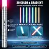 CHINEYDY Dueling Lightsaber 2 Pack,Metal Hilt Force FX Light Saber,20 RGB Colors Rechargeable Smooth Swing Light Sword,2-in-1 Double-Bladed for Adults Kids Cosplay Galaxy War view 3