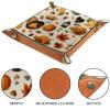 Microfiber Leather Dice Holder Folding for RPG DND Table Games, Dice Trays Storage Box Portable Folding Rolling Dice Tray 20.5x20.5cm, Thanksgiving Food Print view 3
