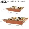 Microfiber Leather Dice Holder Folding for RPG DND Table Games, Dice Trays Storage Box Portable Folding Rolling Dice Tray 20.5x20.5cm, Thanksgiving Food Print view 4