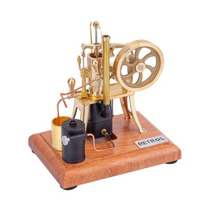 Retrol R01 Engine Model Kit that Runs, 1/12 Scale Hot Air Pumping Engine Model Water-Cooled Stirling External Combustion Engine Mechanical Set(R01/Gold)