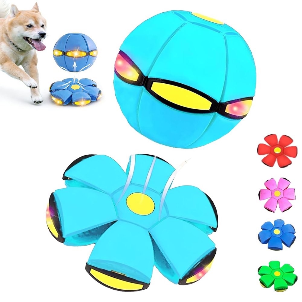 cooluder Step on Ball, Step on Pop up Ball, Balls You Step on and They Pop up, Magic Bouncing Ball with 6 Light, Dual Form Freely Switchable Bouncy Ball for Indoor & Outdoor (Light Blue)