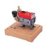 Retrol Engine Model Kit that Runs, 1/8 2.6c Mini Single-Cylinder Four-Stroke Engine Model Aluminum Version, Physics and Science Engine Model Kits for Adults(Red and Grey) view 2