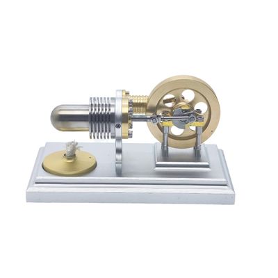 Stirling Engine Model Kit, Mini -Type Horizontal Stirling Hot Air Engine Model, External Combustion Demonstration, Mechanical Science Collectible(J06C)