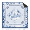 Blue Chinoiserie Pavilion Mahjong Mat with Rules for Table 31.5x31.5, Traditional Chinese Non-Slip Noise Reduction Mahjong Table Mat for Poker Board Games Card Games Dominoes, Chinoiserie Decor view 1