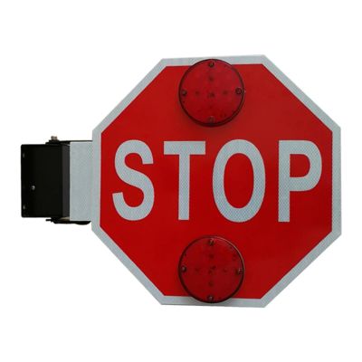 18 Flashing Stop Signs, Manual/Electric Blinking Stop Sign On School Bus, LED Parking Sign with Auto-Suction, High-Visibility Warning Signs, School Bus Safety Equipment, 12V/