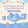 Jack Rabbit Creations 10-Piece Blue Silicone Tea Set BPA Free, Food Grade, Dishwasher Safe Pretend Tea Party Set for Kids & Toddlers Birthday Gift, Ages 3+ view 2