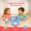 Jack Rabbit Creations 10-Piece Blue Silicone Tea Set BPA Free, Food Grade, Dishwasher Safe Pretend Tea Party Set for Kids & Toddlers Birthday Gift, Ages 3+ view 3
