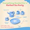 Jack Rabbit Creations 10-Piece Blue Silicone Tea Set BPA Free, Food Grade, Dishwasher Safe Pretend Tea Party Set for Kids & Toddlers Birthday Gift, Ages 3+ view 4