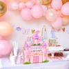 Pink Princess Castle Piata Set with Blindfold Confetti & Bat, Girls Kids Birthday Party Game, Princess Theme Party Favors & Birthday Decorations Supplies (12.6'' x 2.9'' x 16.1'') view 3