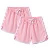2 Pack Girls Dolphin Shorts Summer Athletic Soccer Bermuda Sports Pants Teen Casual Drawstring Wide Leg Sweat Shorts Kids Elastic Baggy Active Clothes,Pink, Size 18-24 Months view 1