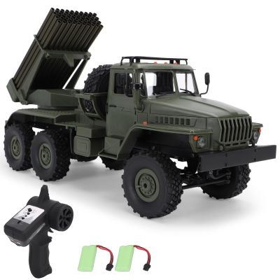 GoolRC RC Military Truck, 1:16 Scale 6WD Remote Control Car, 2.4GHz Off-Road RC Truck, All Terrain Army RC Cars with LED Light and 2 Batteries, BM-21 Grad Multiple Rocket Launcher Vehicle for Adults