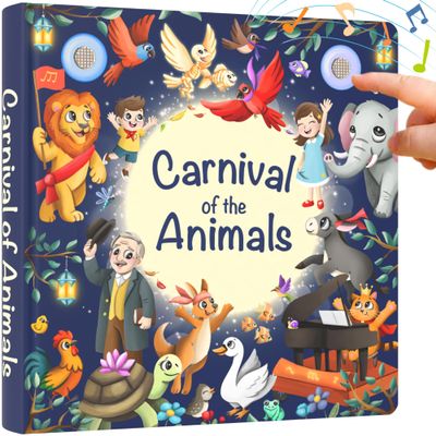 LITTLE MAESTRO Carnival of Animals by Saint-Sans The Complete Musical Suite, Musical Books for Toddlers, 28-Button Music Book, Musical Toys for Toddlers 1-3