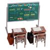 13Pcs Miniature Dollhouse School Supplies Set, Mini Classroom Furniture Desk Chair Blackboard Schoolbag Accessories, Tiny Doll School Stuff Playset for Learning Role Play, Brown view 1
